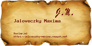 Jaloveczky Maxima névjegykártya